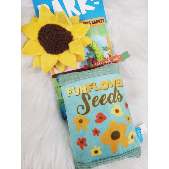 Bark Box Farmers Barket Market Funflower Seed Dog Squeak Chew Toy XS-M Sunflower - Picture 4 of 5
